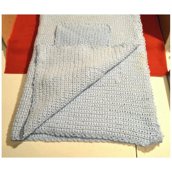 Super Soft Light Blue Scarf Wrap w/ 2 Pockets Classic No Tags No ID ~60" x 22" - Picture 1 of 2